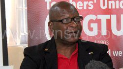 President of the St. Vincent and the Grenadines Teachers’ Union, Oswald Robinson speaking at a press conference in Kingstown on Wednesday, Feb. 11, 2025.